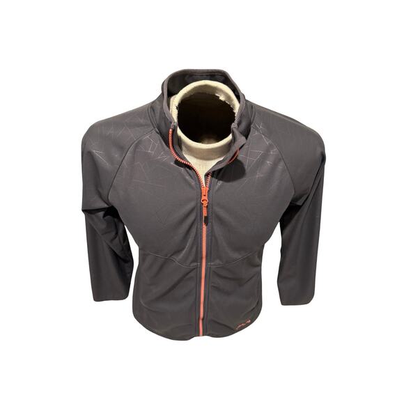 Cabela’s Women Gray Softshell Jacket Medium M Full Zip Outdoor Hiking Activewear - Picture 2 of 6